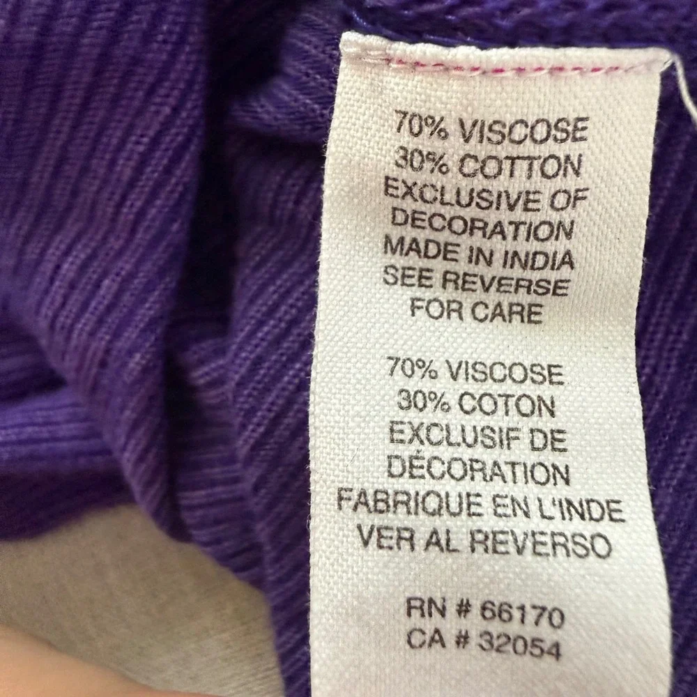 Free People Purple Embellished Sequin Tank Top Boho Handkerchief Hem Ribbed